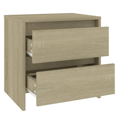 Sengebord 45x34,5x44,5 cm konstrueret træ sonoma-eg