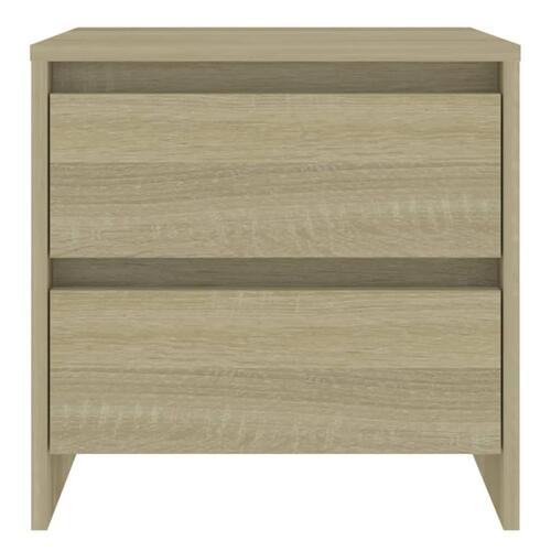 Sengeborde 2 stk. 45x34,5x44,5 cm konstrueret træ Sonoma-eg