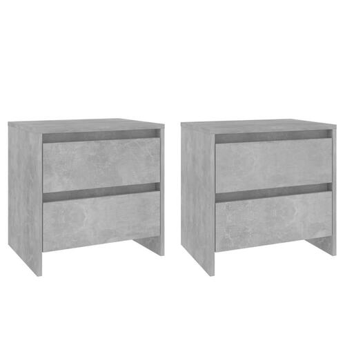 Sengeborde 2 stk. 45x34,5x44,5 cm konstrueret træ betongrå