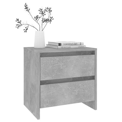 Sengeborde 2 stk. 45x34,5x44,5 cm konstrueret træ betongrå