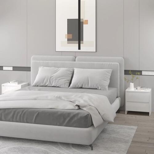 Sengebord 2 stk. 45x34,5x44,5 cm konstrueret træ hvid højglans