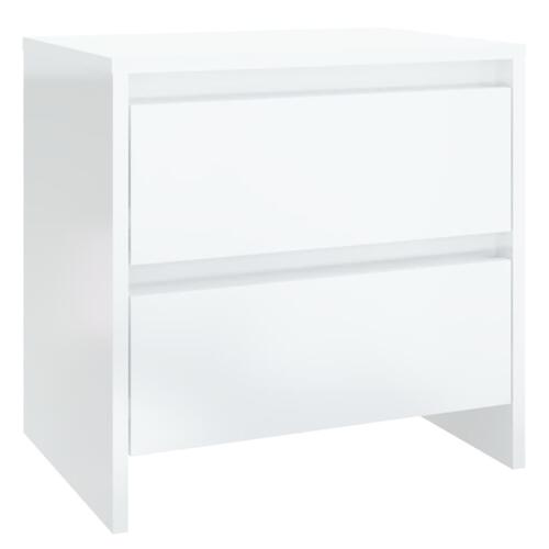 Sengebord 2 stk. 45x34,5x44,5 cm konstrueret træ hvid højglans