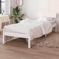Sengeramme 90x190 cm Single massivt fyrretræ hvid