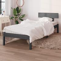 Sengeramme 90x190 cm Single massivt fyrretræ grå