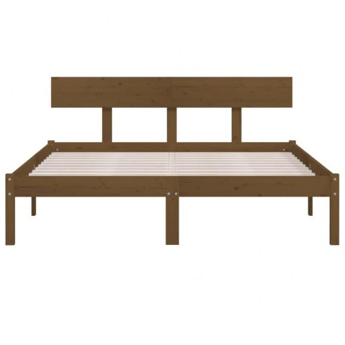 Sengeramme 150x200 cm King Size massivt træ gyldenbrun