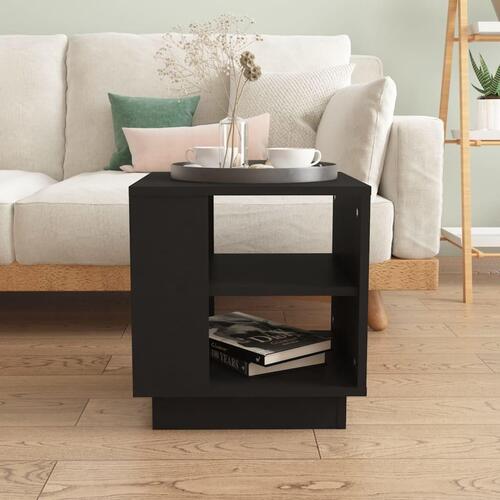 Sofabord 40x40x43 cm konstrueret træ sort