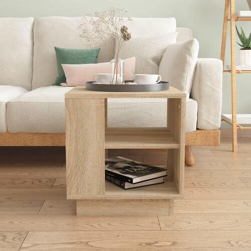 Sofabord 40x40x43 cm konstrueret træ sonoma-eg
