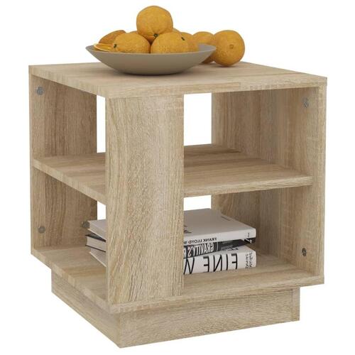Sofabord 40x40x43 cm konstrueret træ sonoma-eg