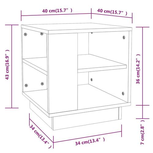 Sofabord 40x40x43 cm konstrueret træ sonoma-eg