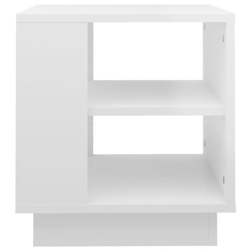 Sofabord 40x40x43 cm konstrueret træ hvid højglans