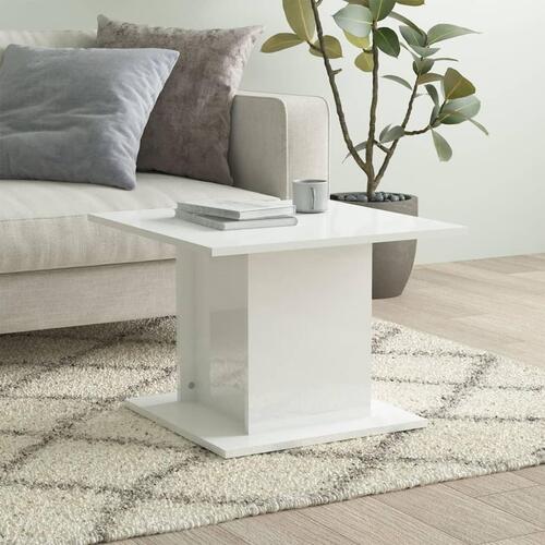 Sofabord 55,5x55,5x40 cm konstrueret træ hvid højglans