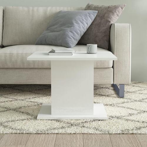 Sofabord 55,5x55,5x40 cm konstrueret træ hvid højglans