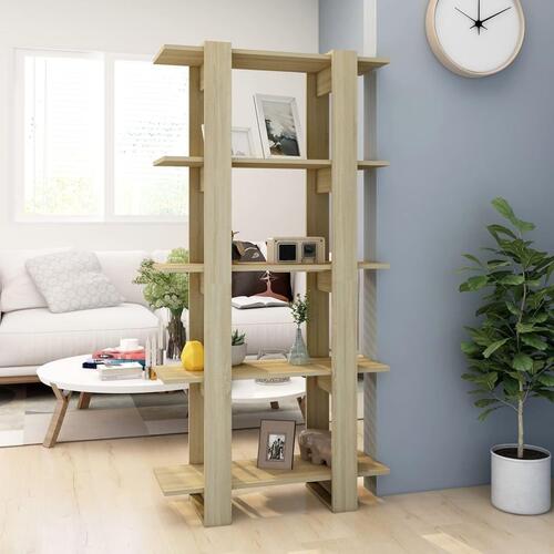Bogreol/rumdeler 80x30x160 cm konstrueret træ sonoma-eg