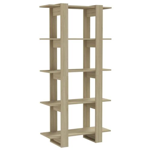 Bogreol/rumdeler 80x30x160 cm konstrueret træ sonoma-eg