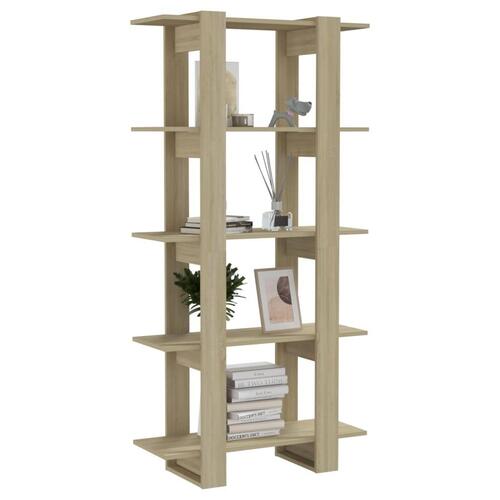 Bogreol/rumdeler 80x30x160 cm konstrueret træ sonoma-eg