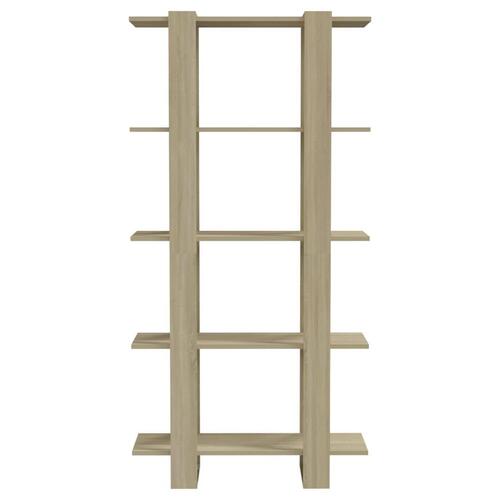 Bogreol/rumdeler 80x30x160 cm konstrueret træ sonoma-eg