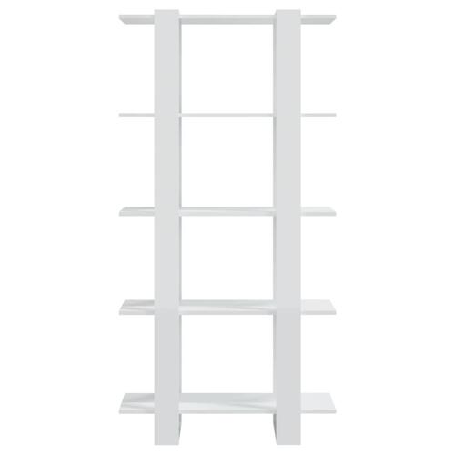 Bogskab/rumdeler 80x30x160 cm spånplade hvid højglans