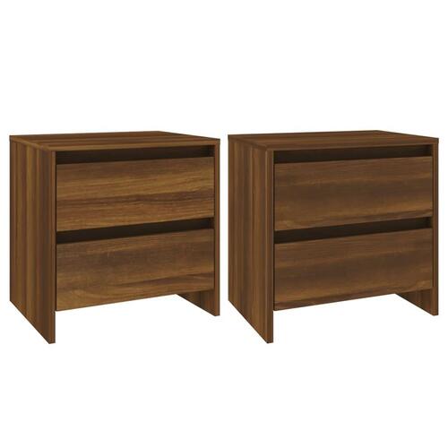 Sengeborde 2 stk. 45x34,5x44,5 cm spånplade brun egetræsfarve