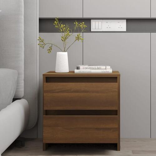 Sengeborde 2 stk. 45x34,5x44,5 cm spånplade brun egetræsfarve