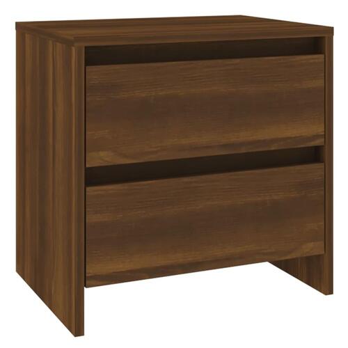 Sengeborde 2 stk. 45x34,5x44,5 cm spånplade brun egetræsfarve