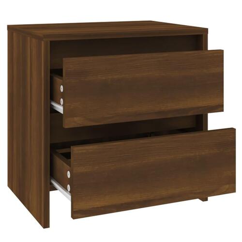 Sengeborde 2 stk. 45x34,5x44,5 cm spånplade brun egetræsfarve
