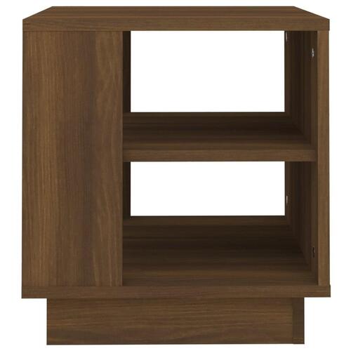 Sofabord 40x40x43 cm konstrueret træ brun egetræsfarve