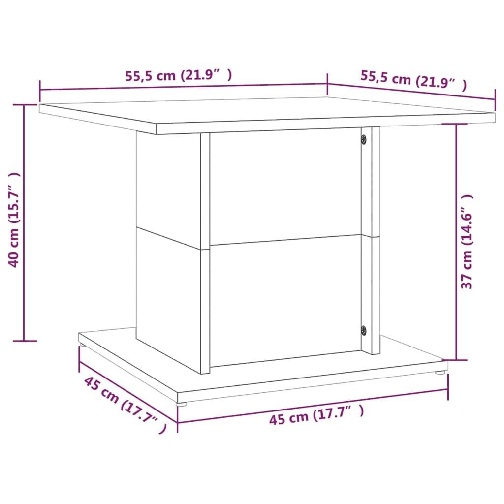 Sofabord 55,5x55,5x40 cm konstrueret træ røget egetræsfarve
