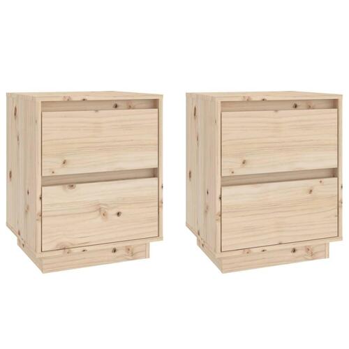 Sengeborde 2 stk. 40x35x50 cm massivt fyrretræ