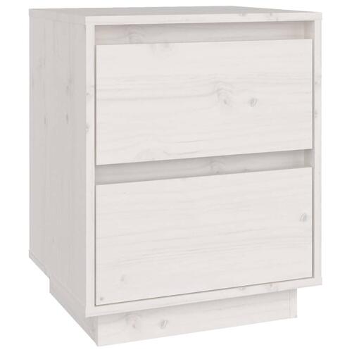 Sengeborde 2 stk. 40x35x50 cm massivt fyrretræ hvid