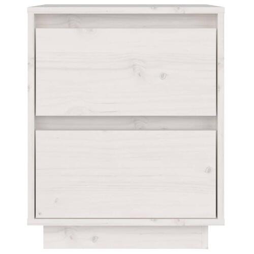 Sengeborde 2 stk. 40x35x50 cm massivt fyrretræ hvid
