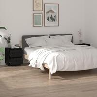 Sengeborde 2 stk. 40x35x50 cm massivt fyrretræ sort