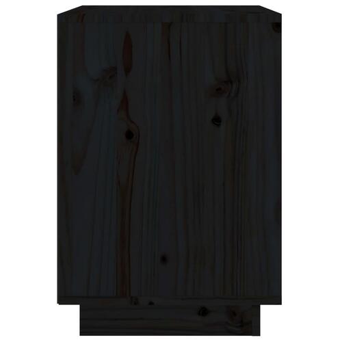Sengeborde 2 stk. 40x35x50 cm massivt fyrretræ sort