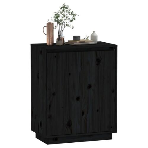 Skænk 60x34x75 cm massivt fyrretræ sort