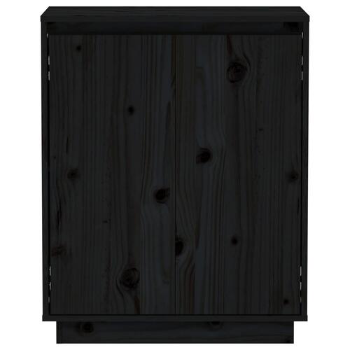 Skænk 60x34x75 cm massivt fyrretræ sort