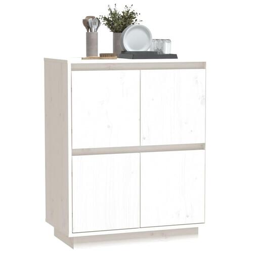 Skænk 60x34x75 cm massivt fyrretræ hvid