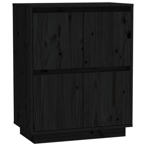 Skænk 60x34x75 cm massivt fyrretræ sort