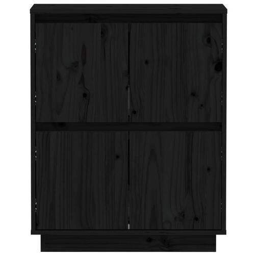 Skænk 60x34x75 cm massivt fyrretræ sort