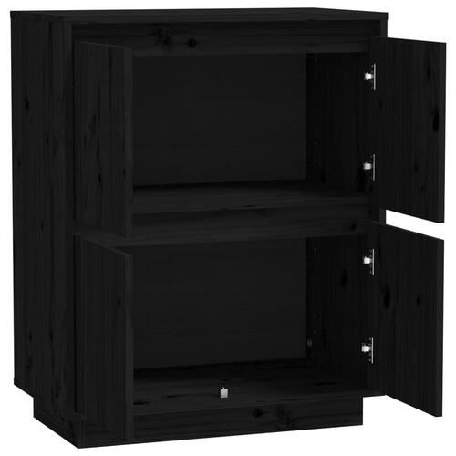 Skænk 60x34x75 cm massivt fyrretræ sort