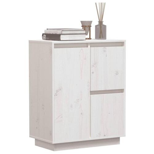 Skænk 60x34x75 cm massivt fyrretræ hvid