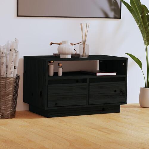 Tv-bord 60x35x37 cm massivt fyrretræ sort