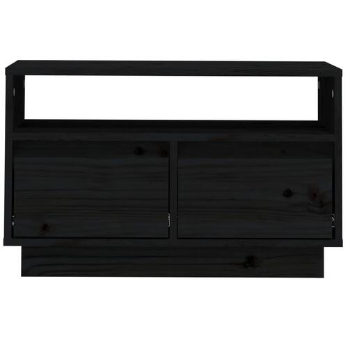 Tv-bord 60x35x37 cm massivt fyrretræ sort