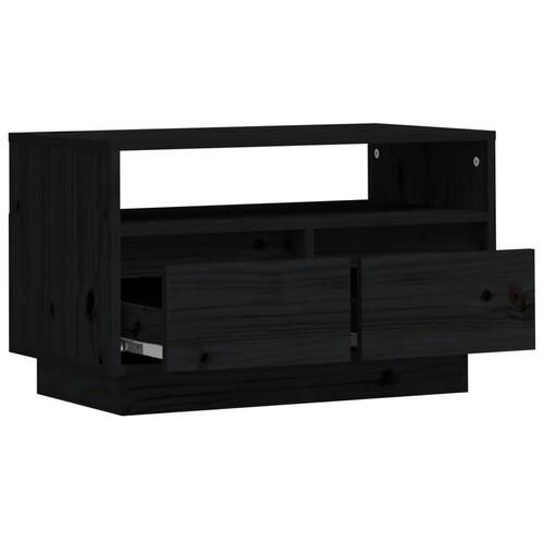 Tv-bord 60x35x37 cm massivt fyrretræ sort
