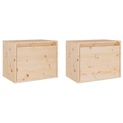 Vægskabe 2 stk. 45x30x35 cm massivt fyrretræ