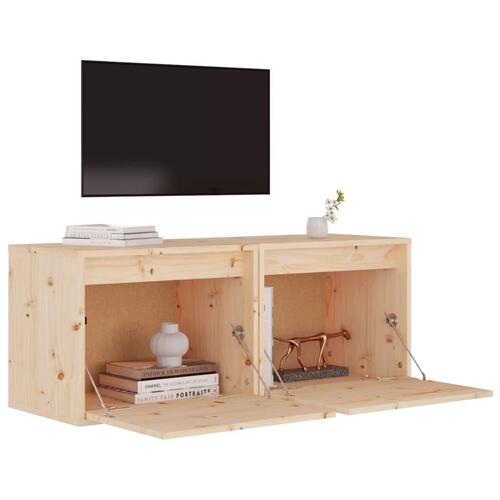 Vægskabe 2 stk. 45x30x35 cm massivt fyrretræ