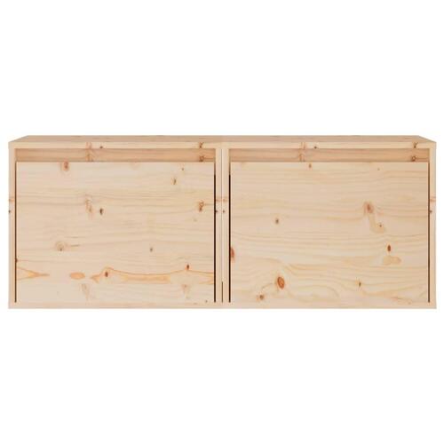 Vægskabe 2 stk. 45x30x35 cm massivt fyrretræ