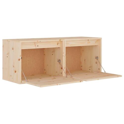 Vægskabe 2 stk. 45x30x35 cm massivt fyrretræ