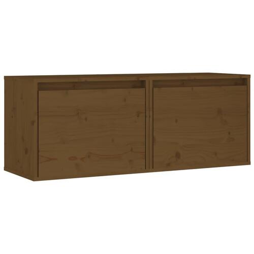 Vægskabe 2 stk. 45x30x35 cm massivt fyrretræ honningbrun