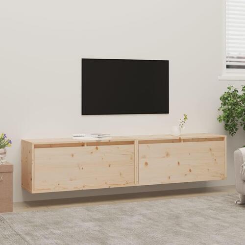 Vægskabe 2 stk. 80x30x35 cm massivt fyrretræ
