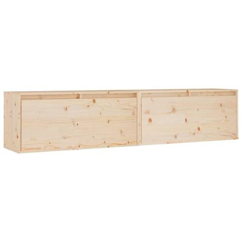 Vægskabe 2 stk. 80x30x35 cm massivt fyrretræ