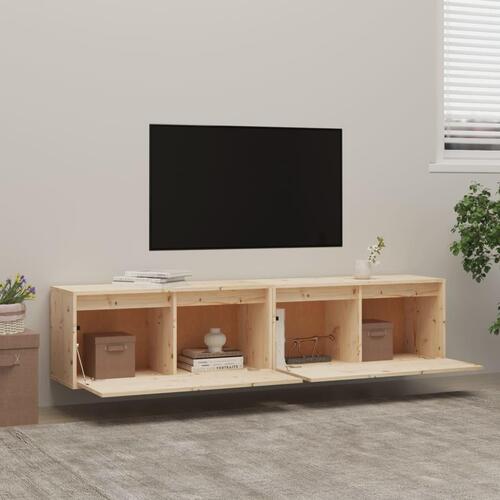 Vægskabe 2 stk. 80x30x35 cm massivt fyrretræ